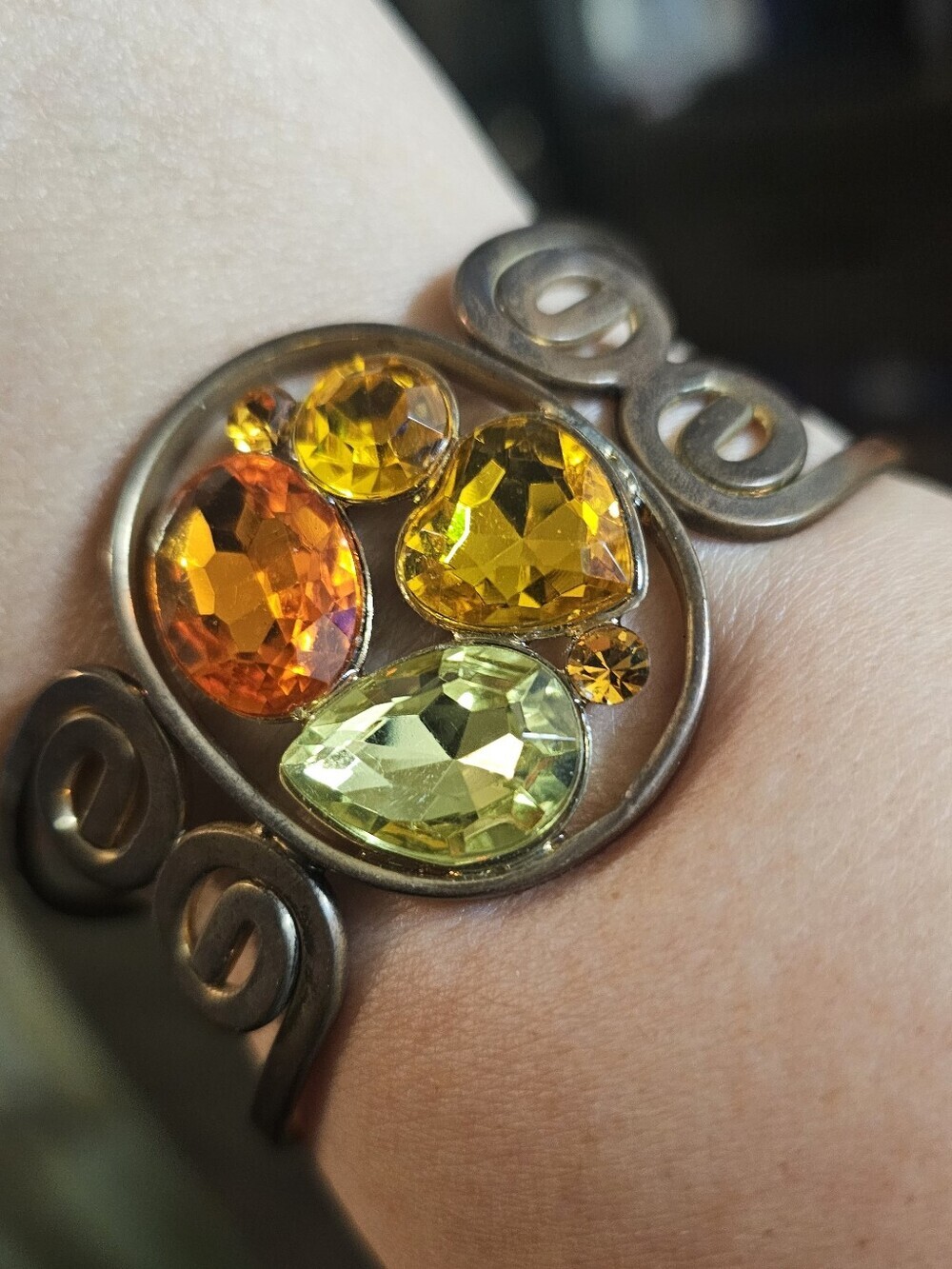 Parklane Multicolor Crystal Gemstone Cuff Bracelet